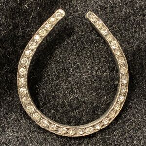 Victorian Sterling Silver Horseshoe Paste/Rhinestone Brooch